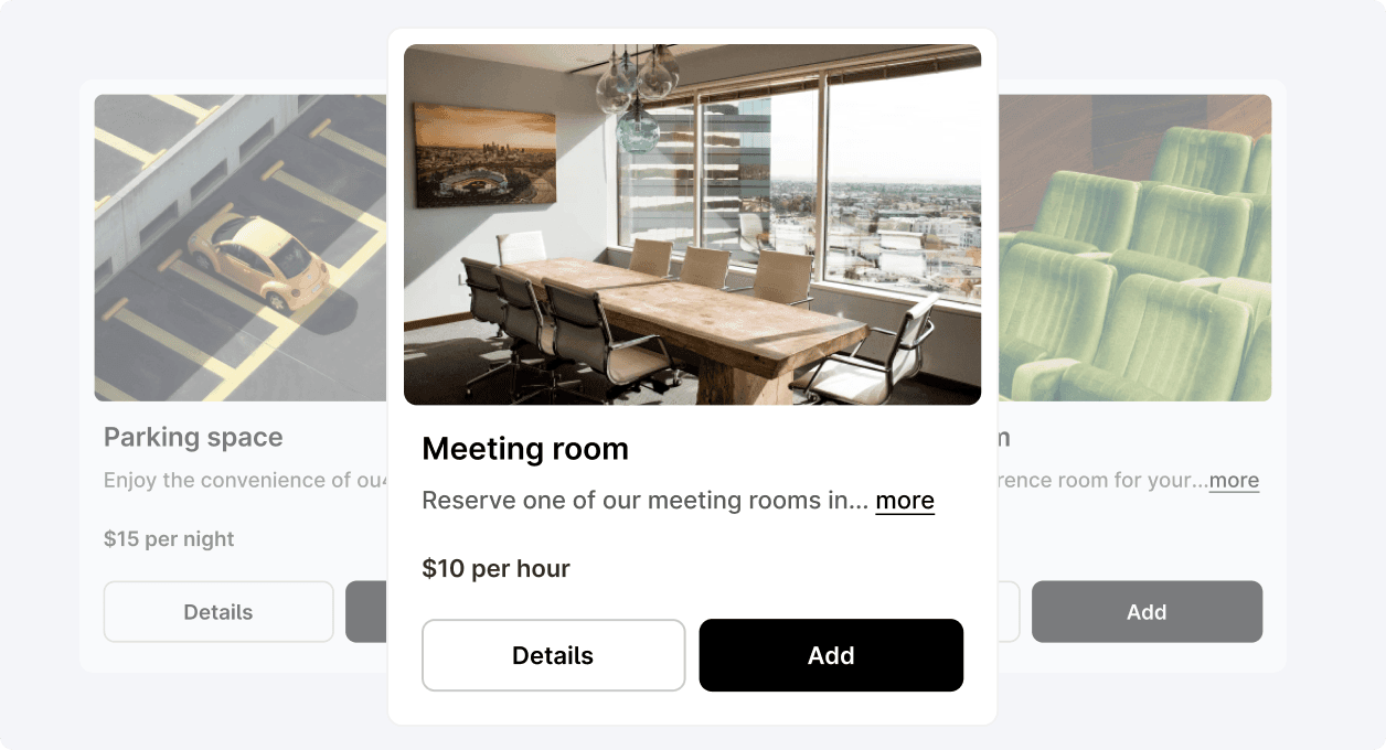 Sell non-room bookings