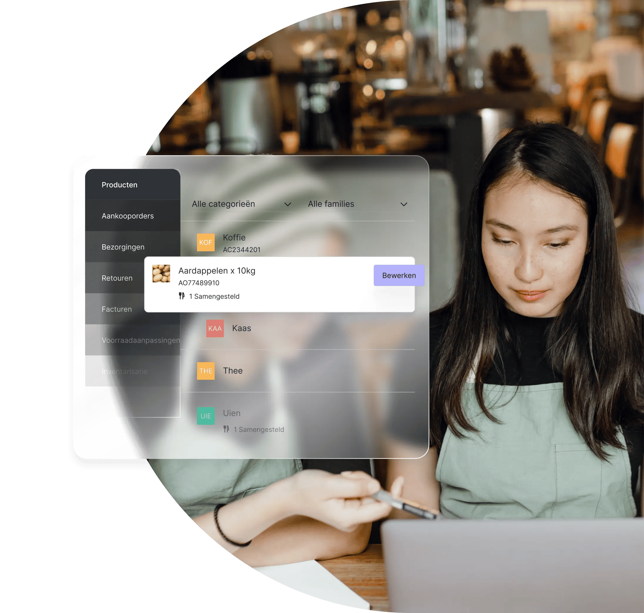 Software voor het voorraadbeheer van restaurants