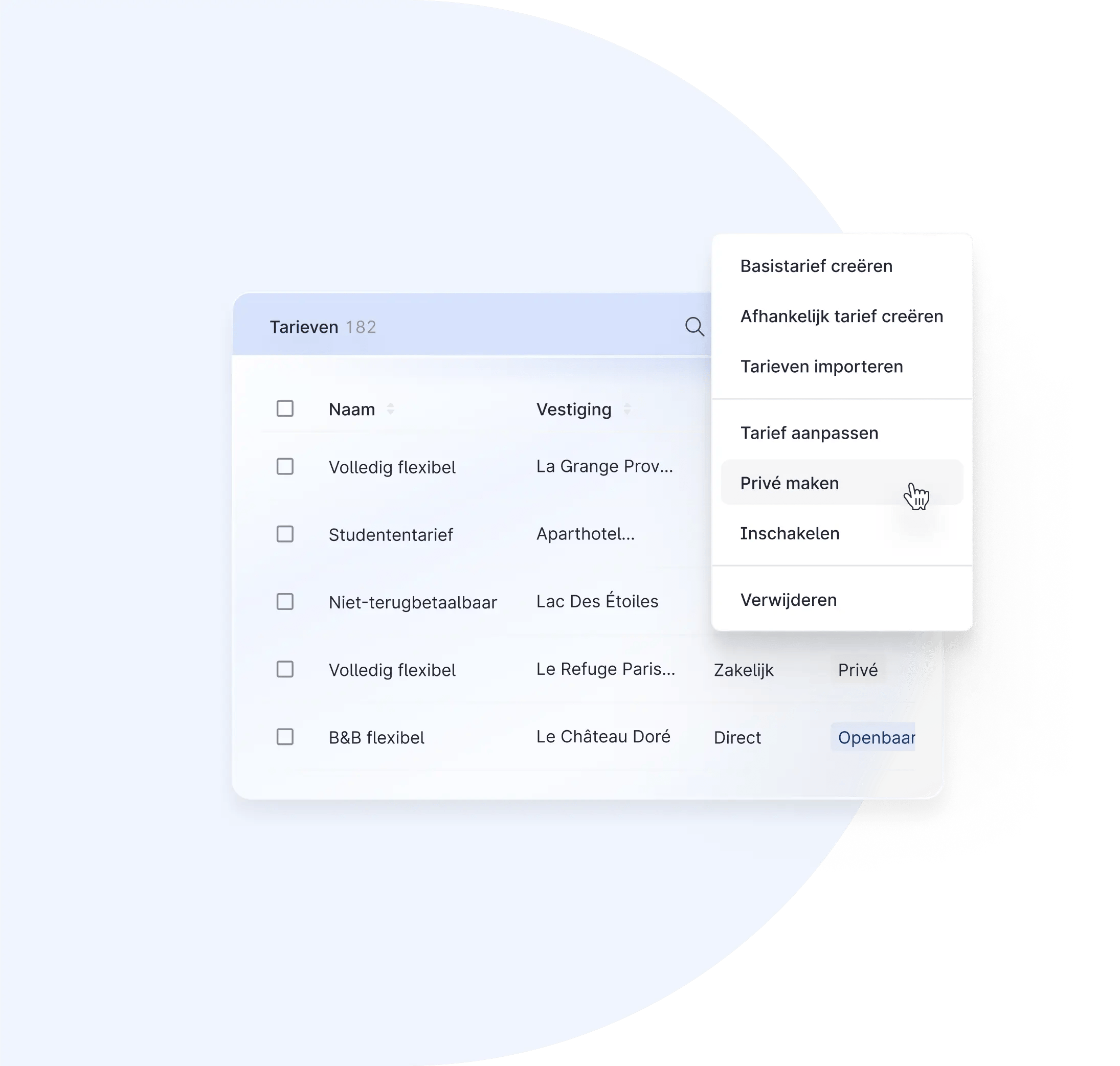 Tariefbeheer in bulk  