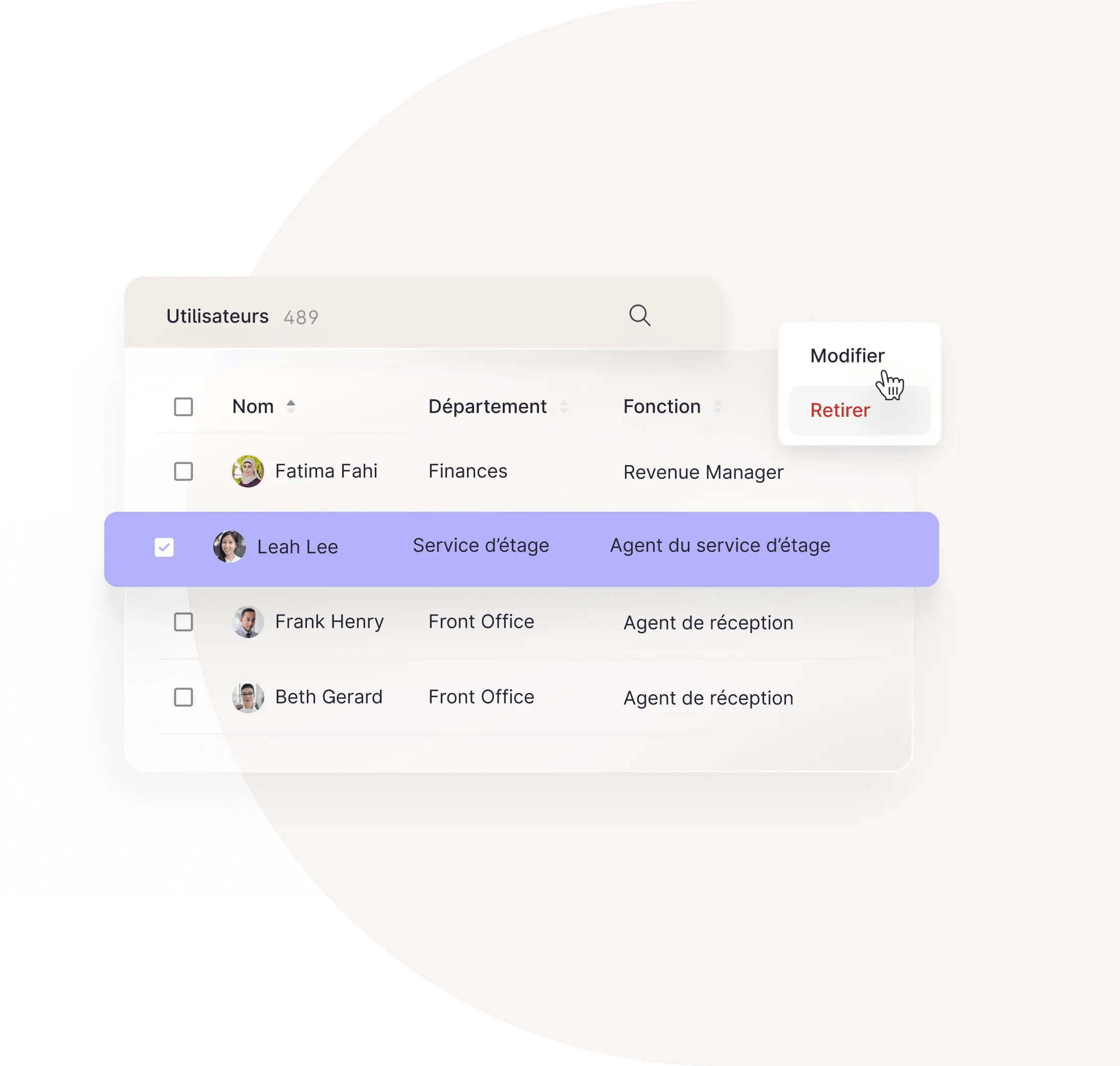 Gestion des utilisateurs 